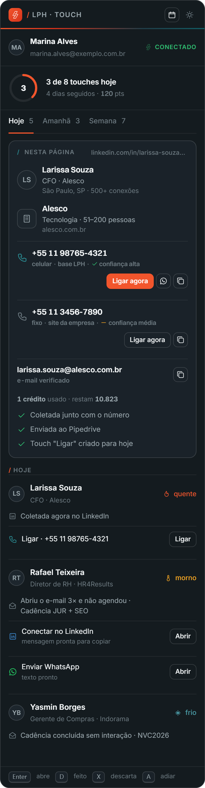 Tela: Número revelado